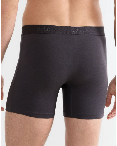 Set of 2 cotton long boxers shorts Sloggi SLG Base (Charcoal)