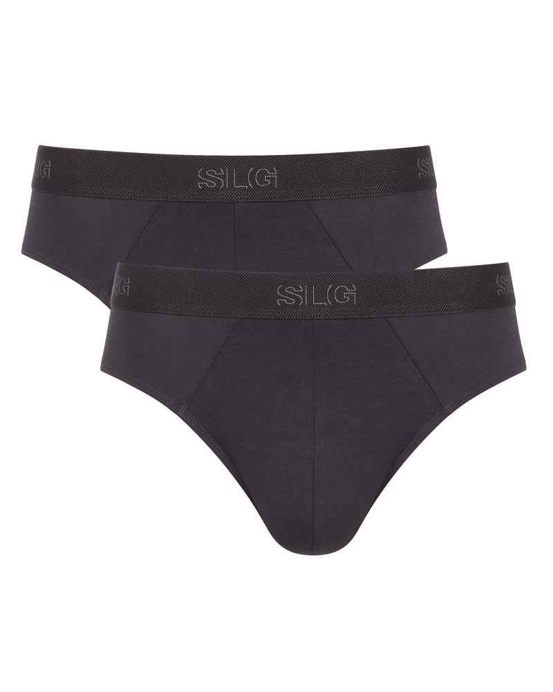 Lote de 2 calzoncillos de algodón Sloggi SLG Base (Charcoal)