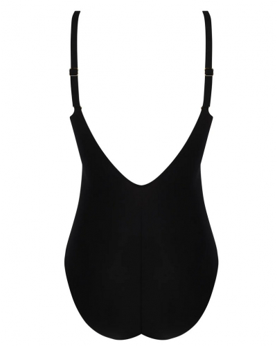 Wireless support one-piece swimsuit swimmer Antigel La Glam Tonique (Black)