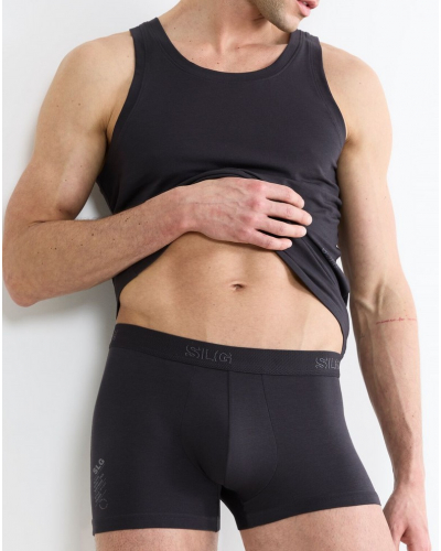 Set of 2 cotton boxer shorts Sloggi SLG Base (Charcoal)