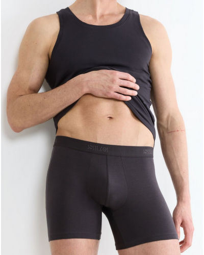 Set of 2 cotton long boxers shorts Sloggi SLG Base (Charcoal)