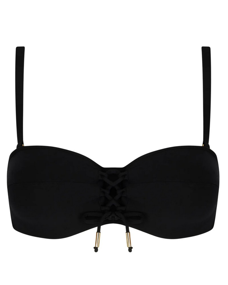 Padded strapless deep-cup bath bra Antigel La Glam Tonique (Black)