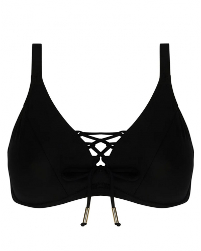 Underwired triangle deep-cup bath bra Antigel La Glam Tonique (Black)