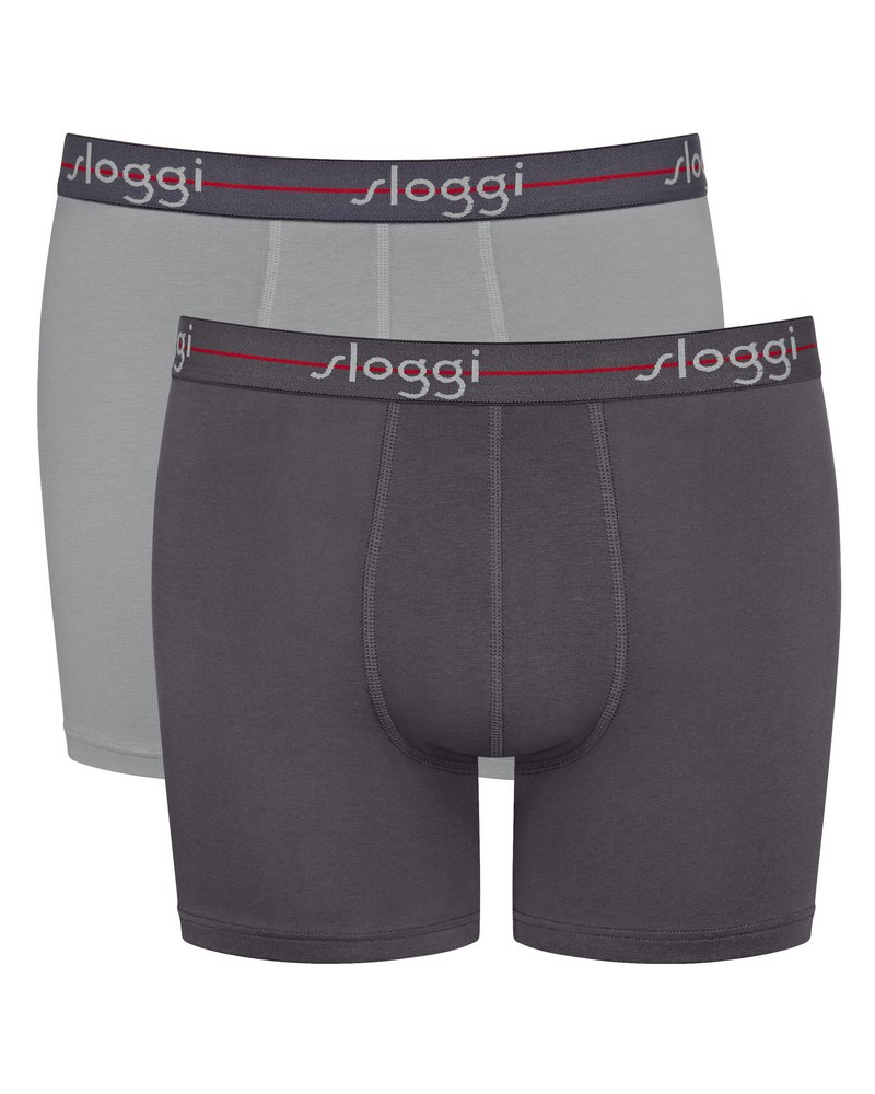 Set of 2 long boxers Sloggi for Men Start (Black Comb)