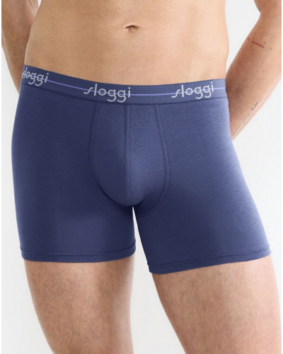Set of 2 long boxers Sloggi for Men Start (Blue Comb)