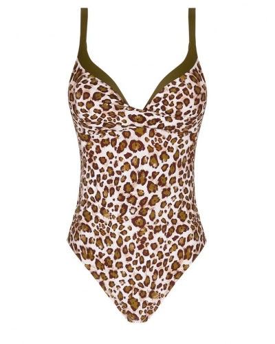 Maillot de bain une pièce triangle à coque Antigel La Panthère Mystère (Kaki Mystère)