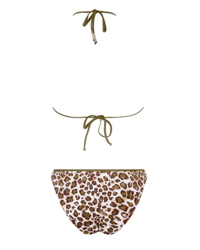 Reversible one-piece trikini swimsuit Antigel La Panthère Mystère (Kaki Mystère)