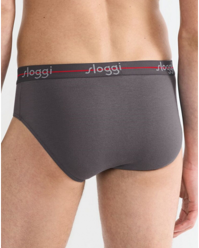 Lot de 2 slips midi Sloggi Men Start (Black Comb)