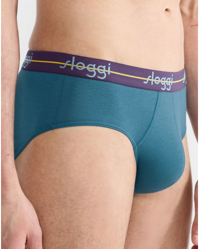 Lot de 2 slips midi Sloggi Men Start (Turquoise/Dark Comb)