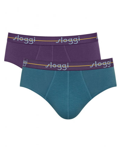 Lot de 2 slips midi Sloggi Men Start (Turquoise/Dark Comb)