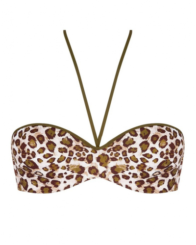 Padded strapless bath bra Antigel La Panthère Mystère (Kaki Mystère)