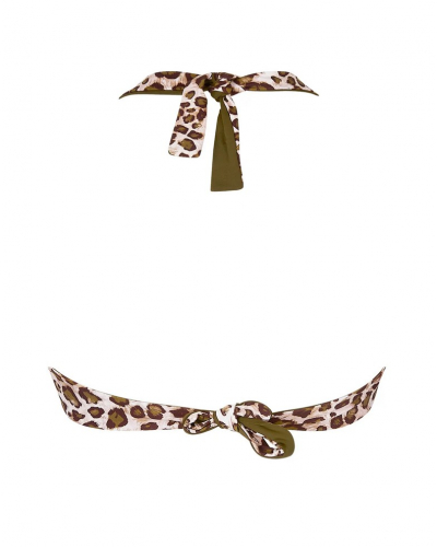 Soutien-gorge de bain triangle souple réversible Antigel La Panthère Mystère (Kaki Mystère)