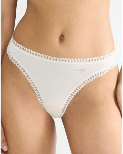 Thong cotton Sloggi Go Crush (Set of 3) (Silk White)