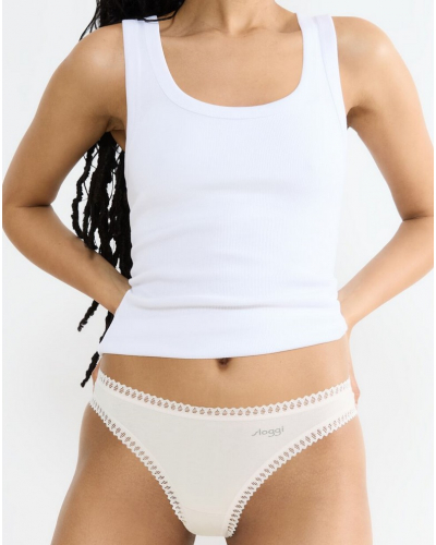 Tanga algodón Sloggi Go Crush (Lote de 3) (Silk White)