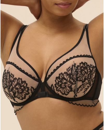 Plunging underwired bra Simone Pérèle Romance (Light tatoo)