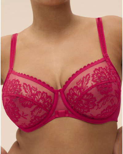 Soutien-gorge armature décolleté carré Simone Pérèle Romance (Cranberry)