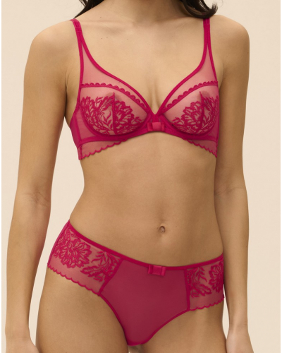 Sujetador con aros y escote profundo Simone Pérèle Romance (Cranberry)