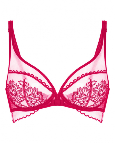 Soutien-gorge armature décolleté plongeant Simone Pérèle Romance (Cranberry)