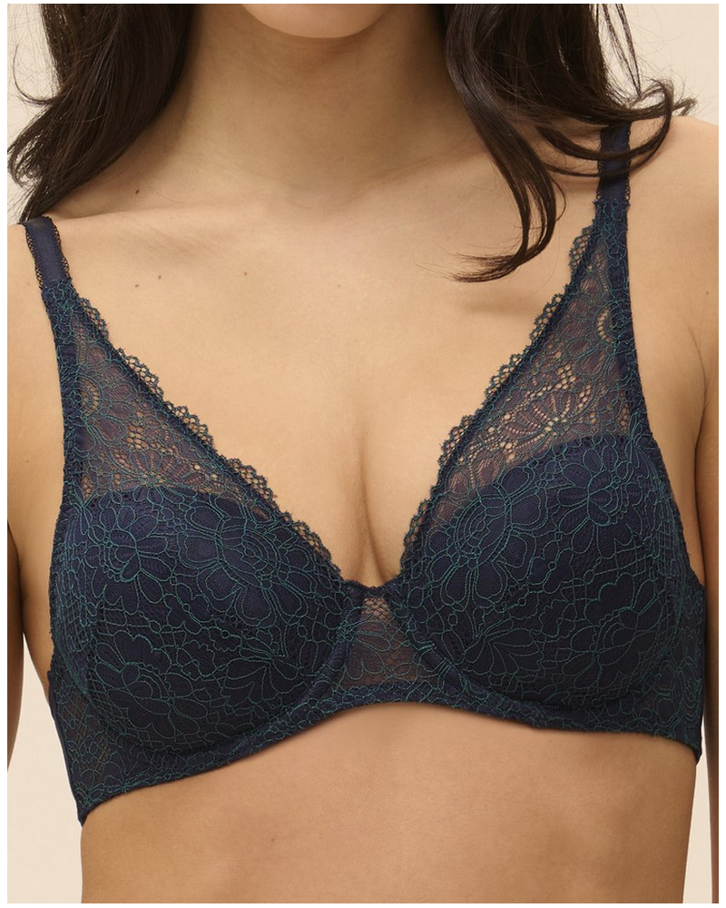 Soutien-gorge spacer décolleté carré Simone Pérèle Poème (Saphir)