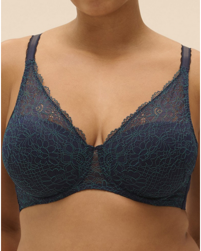Squared neckline spacer bra Simone Pérèle Poème (Saphir)