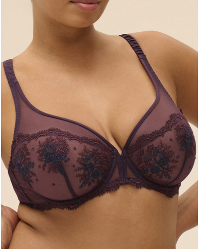 Soutien-gorge armature décolleté plongeant Simone Pérèle Intrigue (Figue)