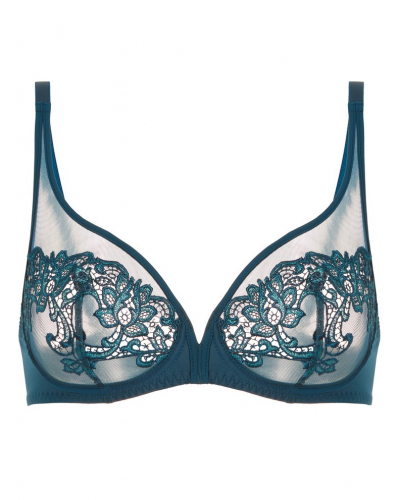 Underwired plunge bra Simone Pérèle Saga (Bleu prestige)