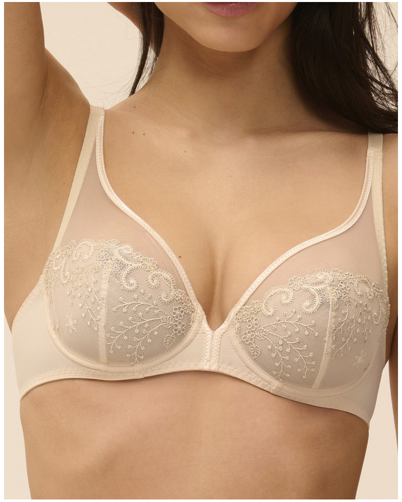 Sujetador plunge con aros Simone Pérèle Délice (Beige topaze)