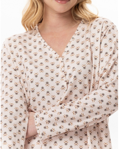 Chemise de nuit jersey Le Chat Tea Time (Multicolore)