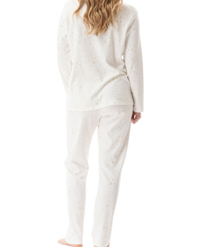 Pyjama boutonné Interlock 100% coton Le Chat Luna (Ecru)