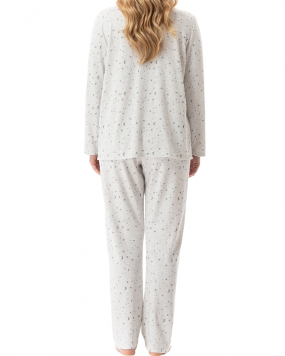 Pyjama boutonné Interlock 100% coton Le Chat Luna (Gris Chiné)