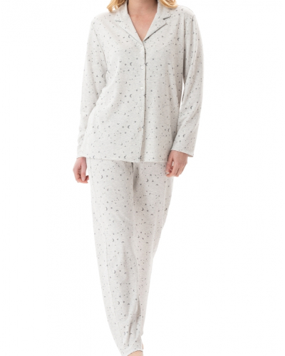 Pyjamas buttoned Interlock 100% cotton Le Chat Luna (Gris Chiné)