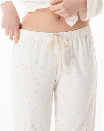 Pyjama Interlock 100% coton Le Chat Luna (Ecru)