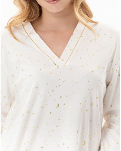 Pyjama Interlock 100% coton Le Chat Luna (Ecru)