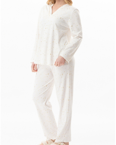 Pyjama Interlock 100% coton Le Chat Luna (Ecru)