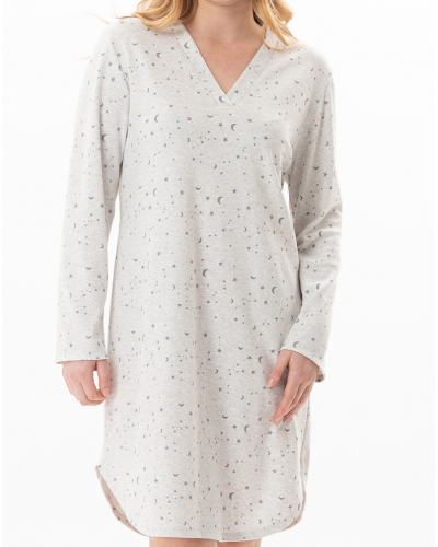 Chemise de nuit Interlock 100% coton Le Chat Luna (Gris Chiné)