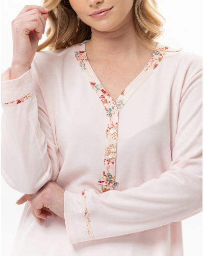 Nightdress Interlock 100% cotton Le Chat Georgia (Rose)