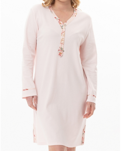 Nightdress Interlock 100% cotton Le Chat Georgia (Rose)