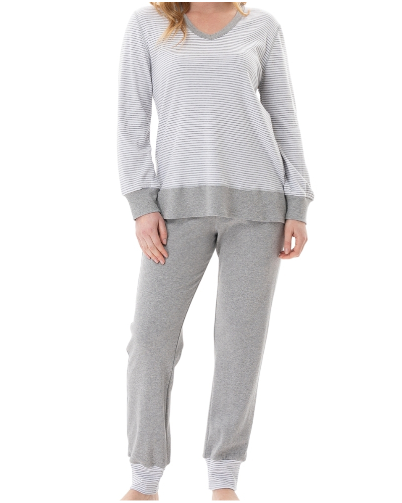 Pyjama Interlock 100% coton Le Chat Flocon (Gris Chiné)