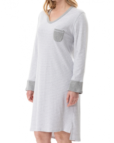 Nightdress Interlock 100% cotton Le Chat Flocon (Gris Chiné)