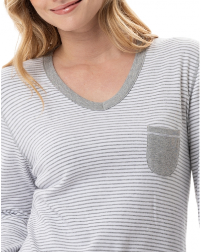 Nightdress Interlock 100% cotton Le Chat Flocon (Gris Chiné)