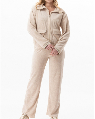 Juego de terciopelo Le Chat Country (Beige Chiné)