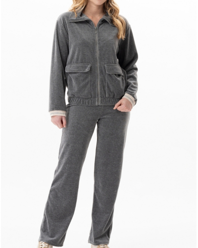 Juego de terciopelo Le Chat Country (Anthracite Chiné)