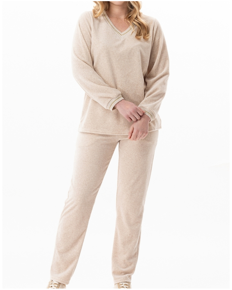 Juego de terciopelo Le Chat Country (Beige Chiné)