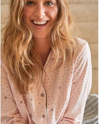 Pijama Interlock 100% algodón Le Chat Cosy (Rose/Gris)