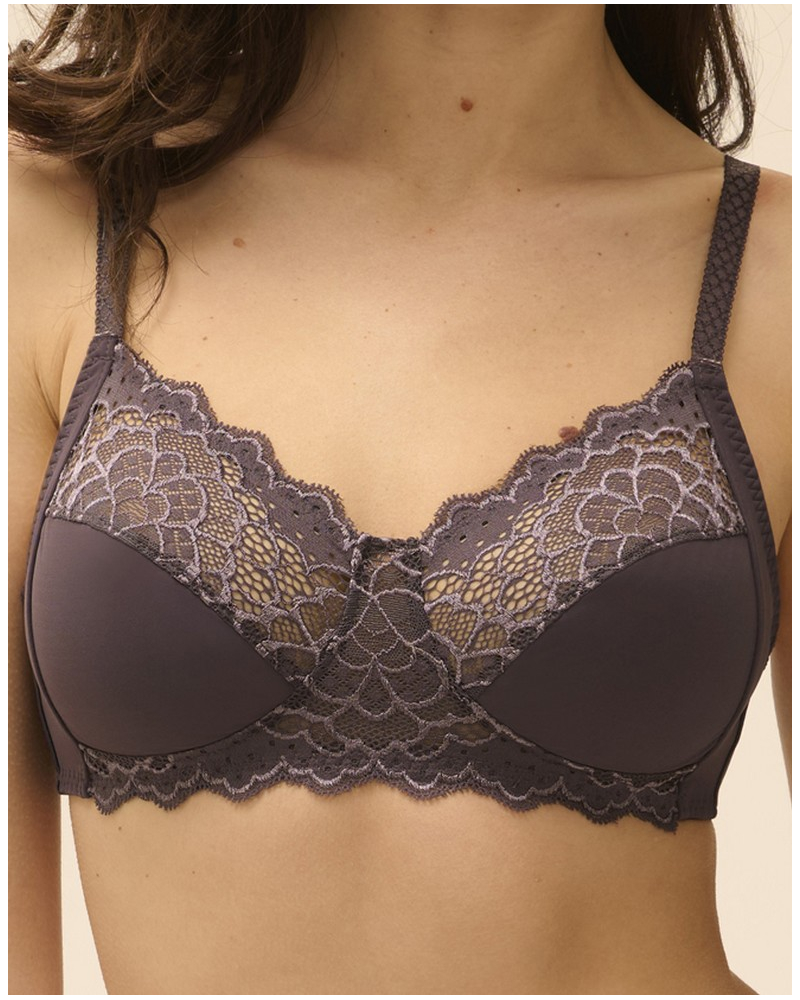Soutien-gorge sans armatures structuré Simone Pérèle Caresse (Gris graphite)