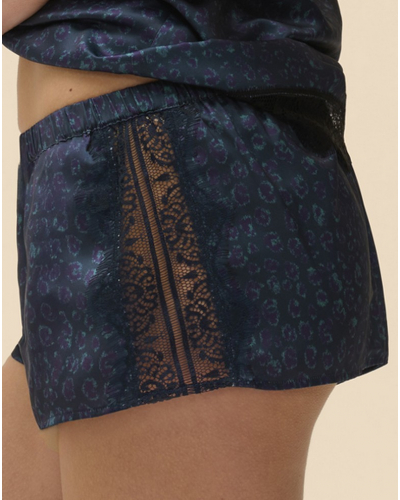 Night short Simone Pérèle Satin secrets (Bleu féline)