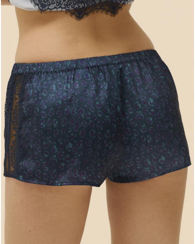 Pantalón corto de noche Simone Pérèle Satin secrets (Bleu féline)