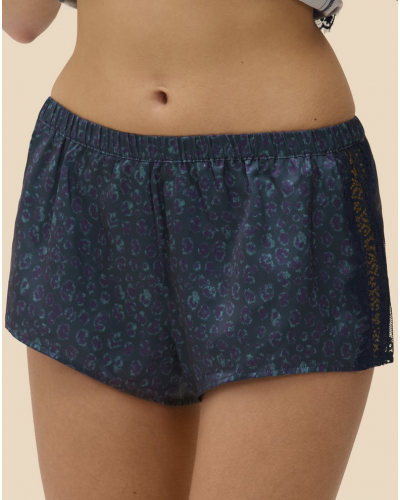 Pantalón corto de noche Simone Pérèle Satin secrets (Bleu féline)