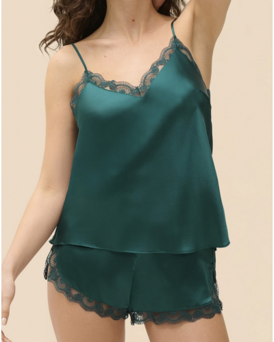 Top with embroidery Simone Pérèle Love me (Emeraude)