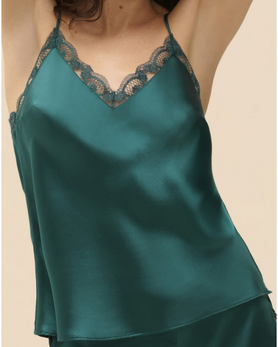 Top with embroidery Simone Pérèle Love me (Emeraude)